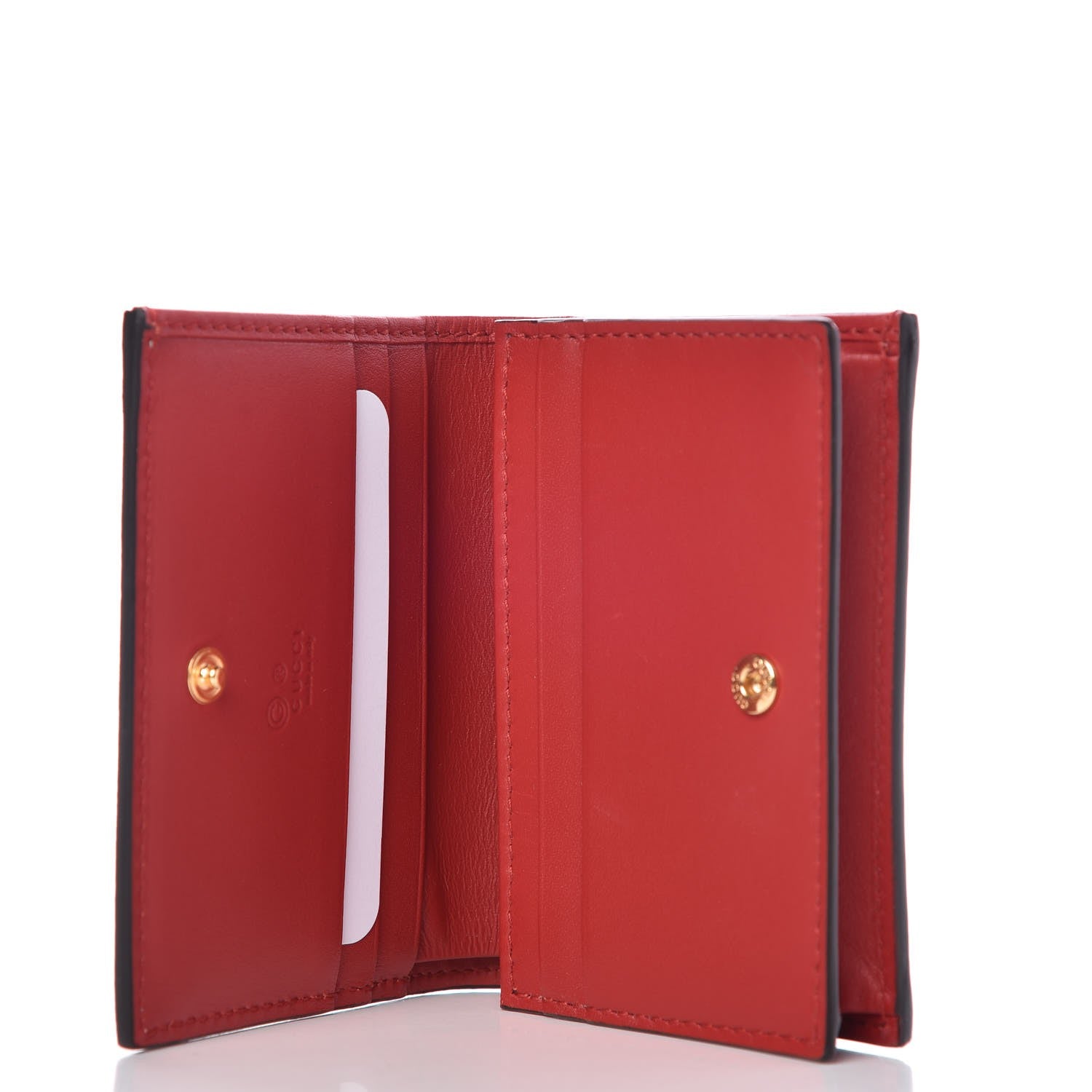 Gucci GG Supreme Monogram Blooms Card Case Wallet Beige Blue Navy Hibiscus Red 5 of 8