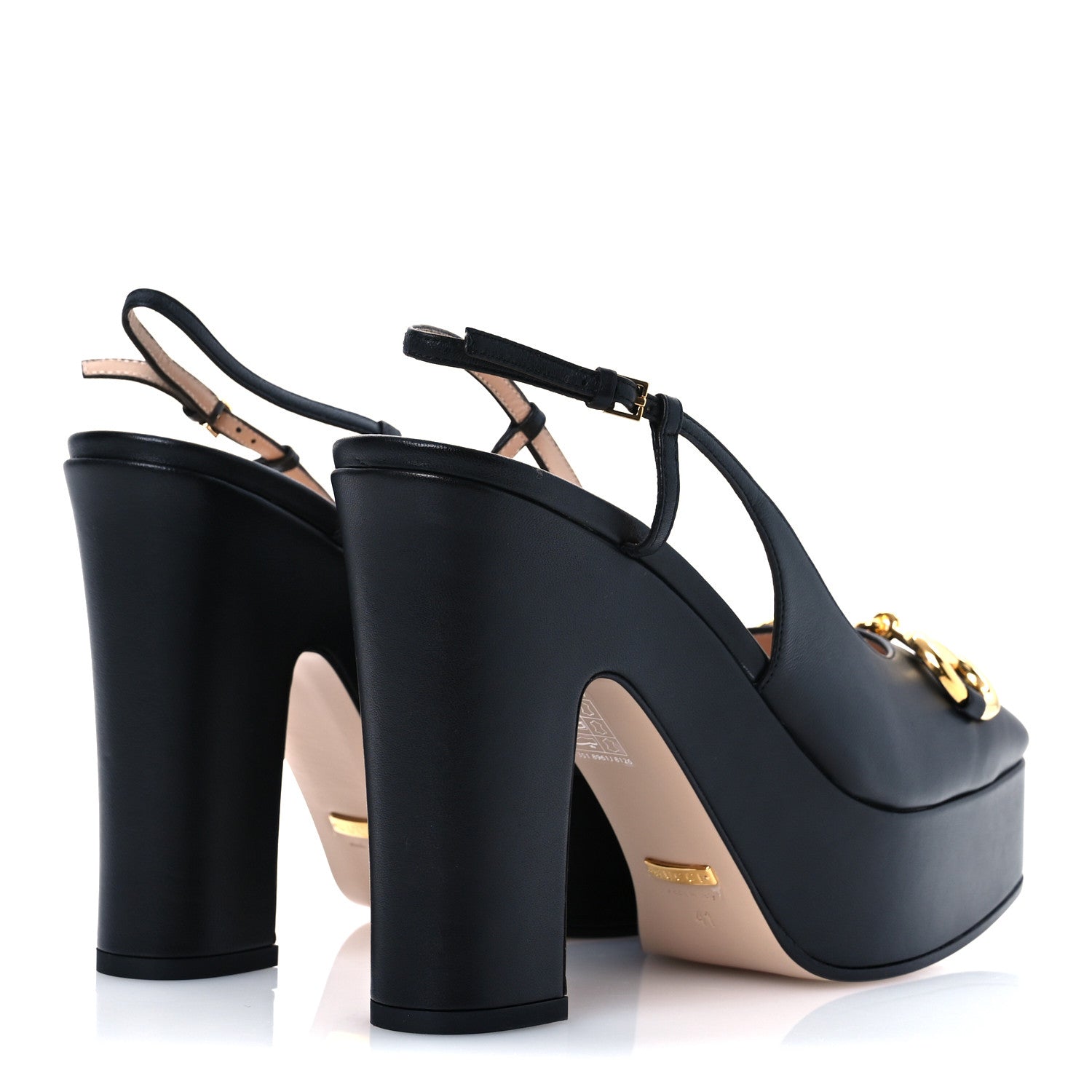 Gucci Nappa Horsebit Platform 35/120mm Slingback Pumps 41 Black 5 of 11
