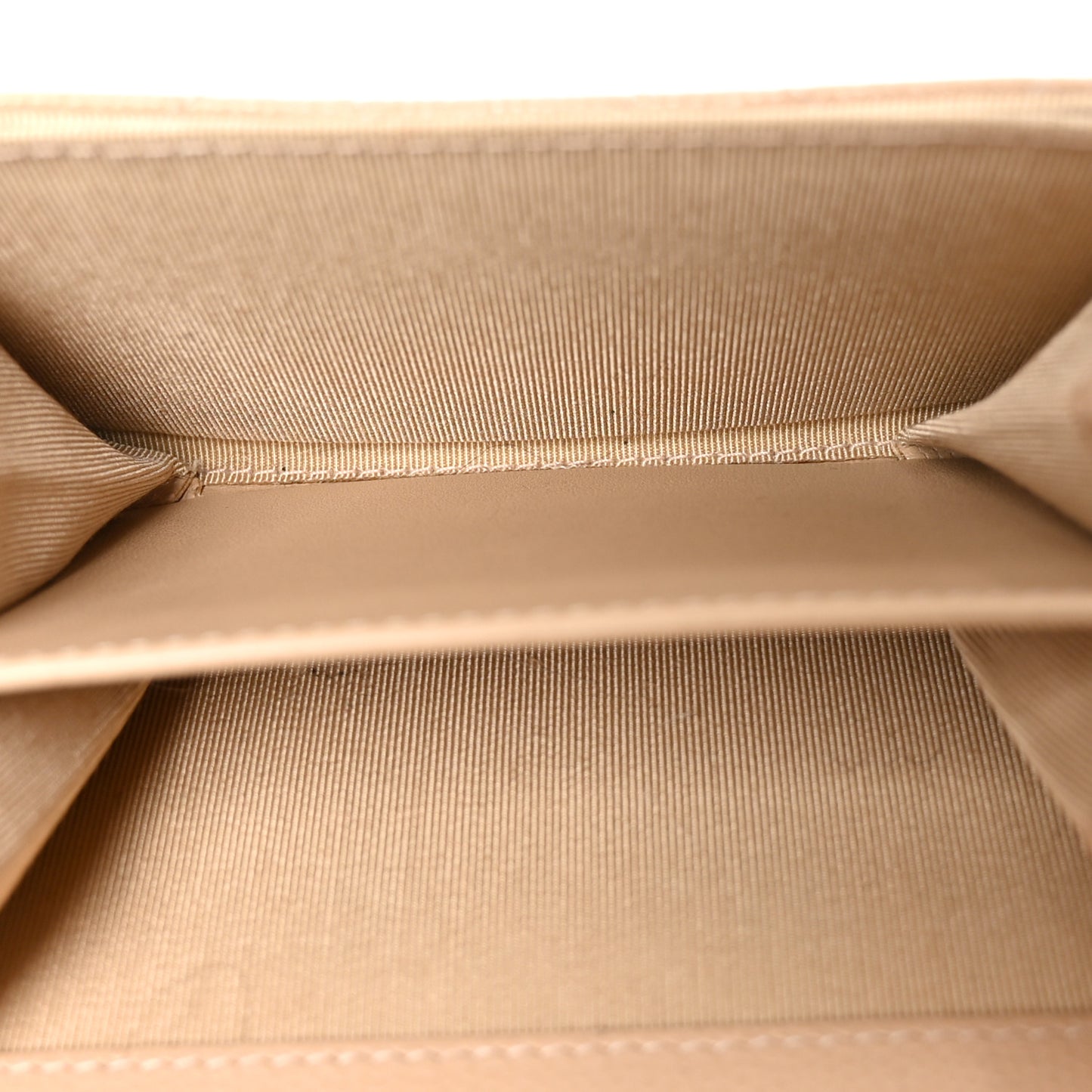 Caviar Quilted Flap Card Holder Wallet Beige