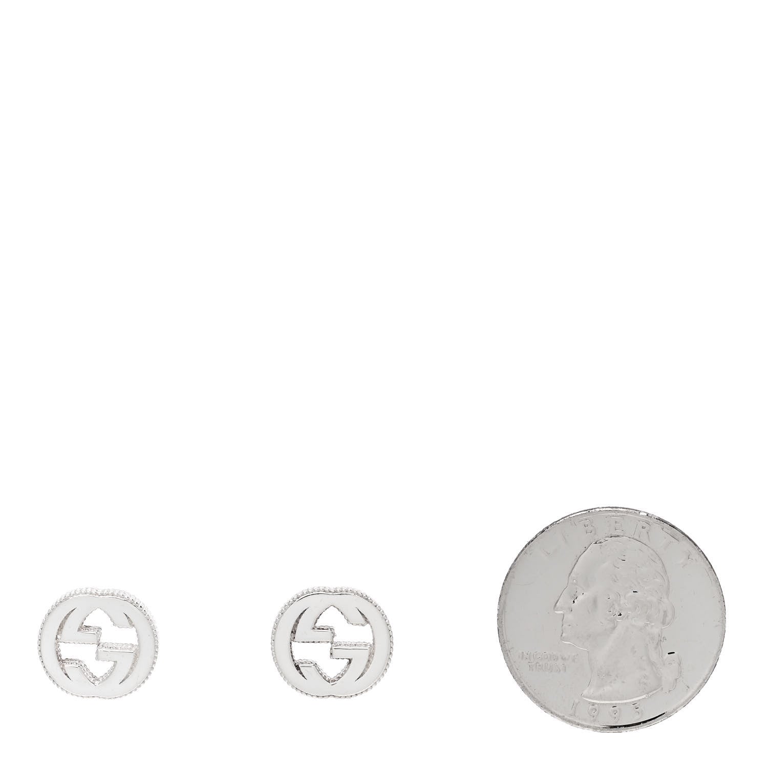 Gucci Sterling Silver Interlocking GG Stud Earrings 2 of 5