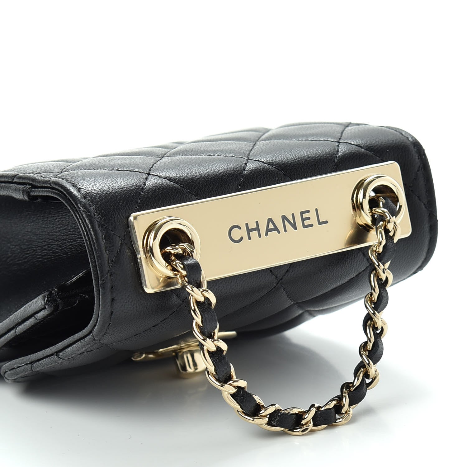 Chanel Lambskin Quilted Mini Trendy CC Chain Wallet Black 10 of 11