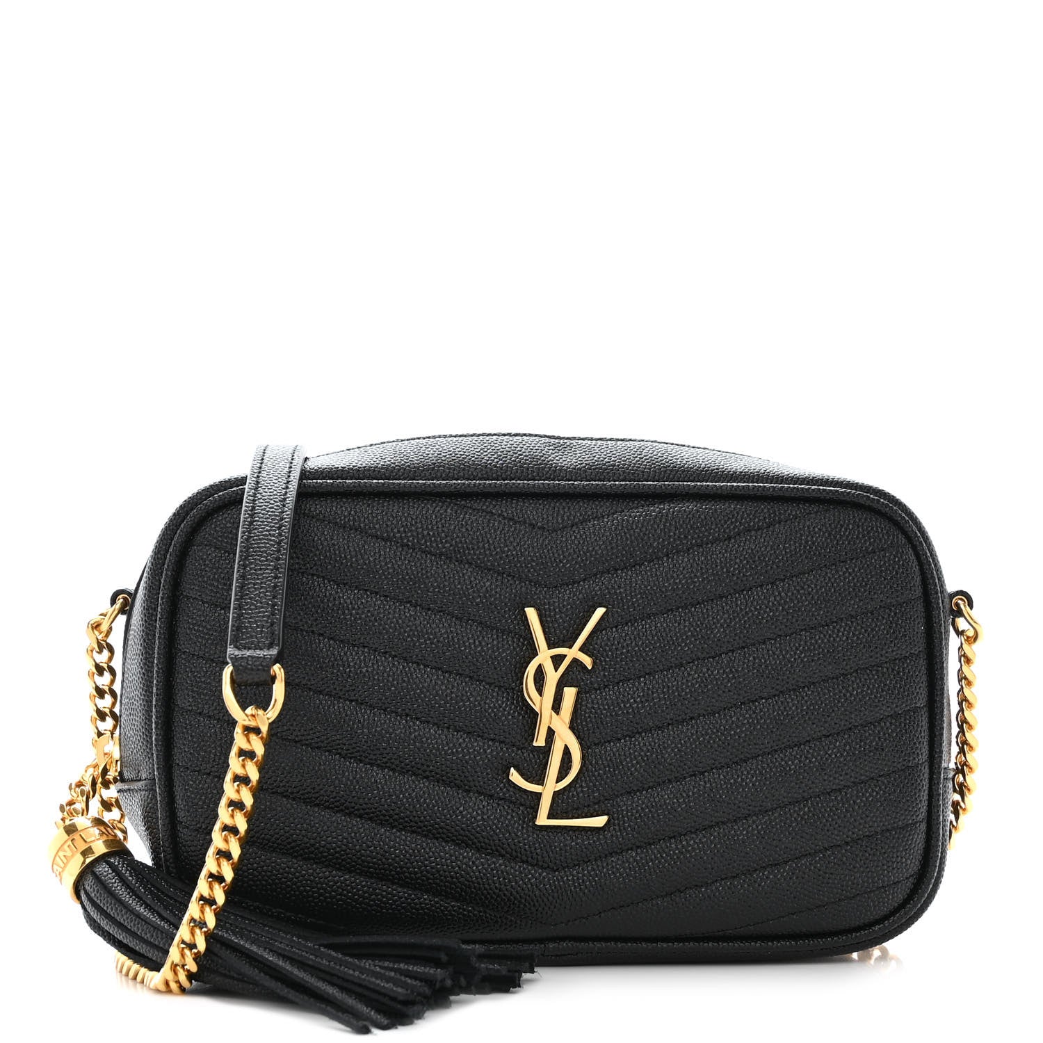 Saint Laurent Grain De Poudre Matelasse Monogram Mini Lou Camera Bag Black 1 of 11