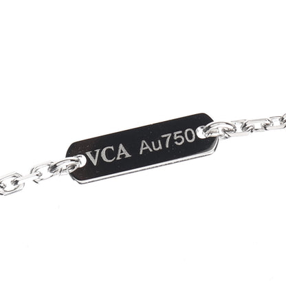 Van Cleef & Arpels 18K White Gold Chalcedony Vintage Alhambra Pendant Necklace 5 of 8
