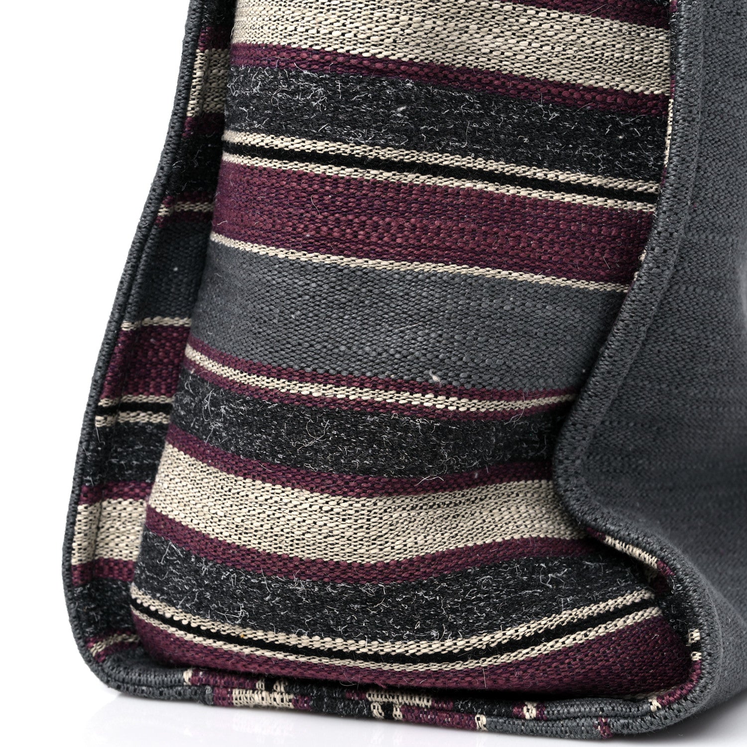 Chanel Striped Canvas Medium Deauville Tote Grey 12 of 15