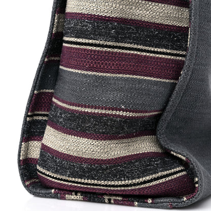 Chanel Striped Canvas Medium Deauville Tote Grey 12 of 15