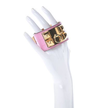 Hermes Matte Alligator Collier De Chien CDC Bracelet 5P Pink 2 of 8