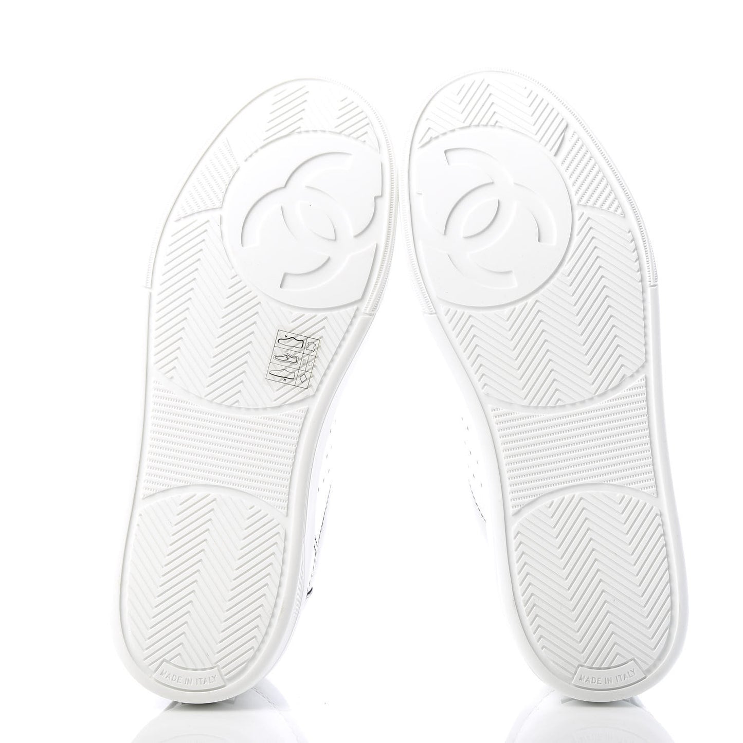 Calfskin Womens Logo Sneakers 38 White