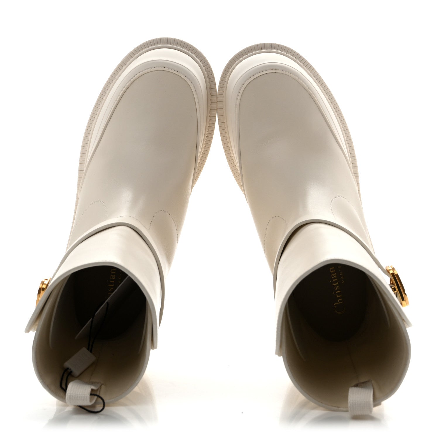 Christian Dior Calfskin Empreinte Ankle Boot 39 White 2 of 9