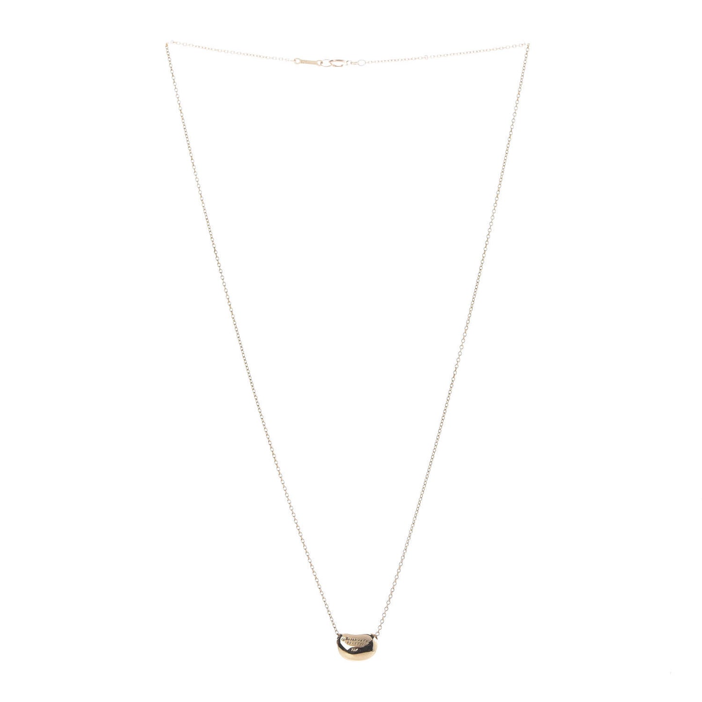18K Yellow Gold 11mm Elsa Peretti Bean Pendant Necklace