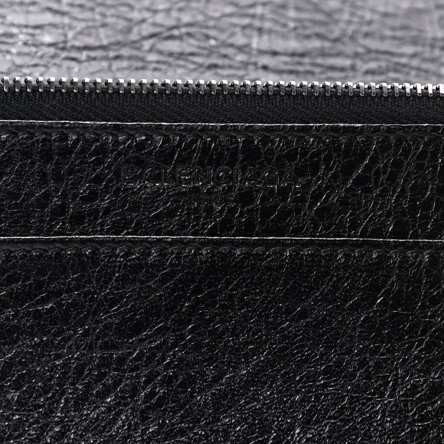 Balenciaga Agneau Silver Metallic Edge Hardware Wallet On Chain Black 7 of 10