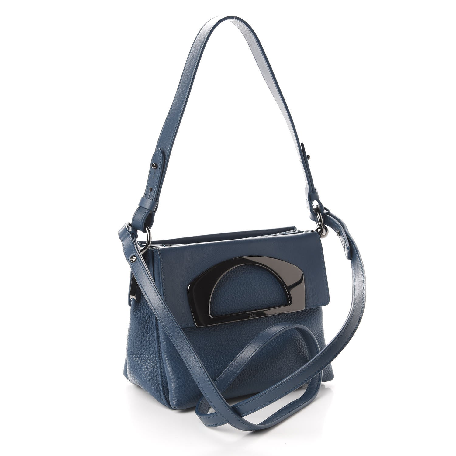 Christian Louboutin Grained Calfskin Passage Messenger Blue 3 of 14