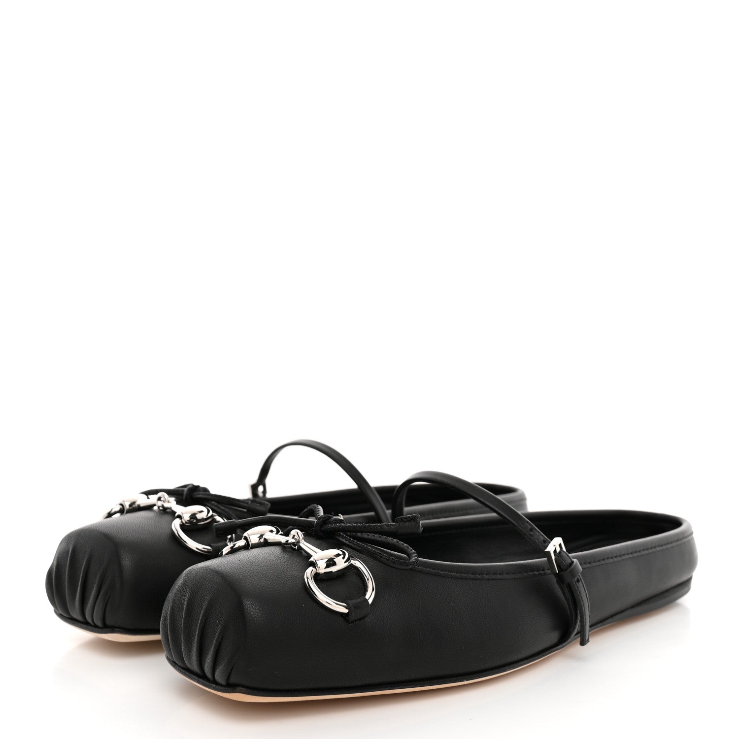Gucci Calfskin Horsebit Ballet Mules 37 Black 4 of 10
