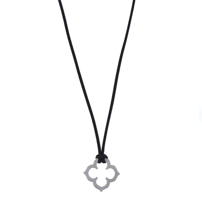 Cartier 18K White Gold Hindu Quatrefoil Pendant Necklace 1 of 6