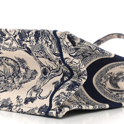 Christian Dior Canvas Embroidered Medium Dioriviera Toile De Jouy Book Tote Blue 10 of 10