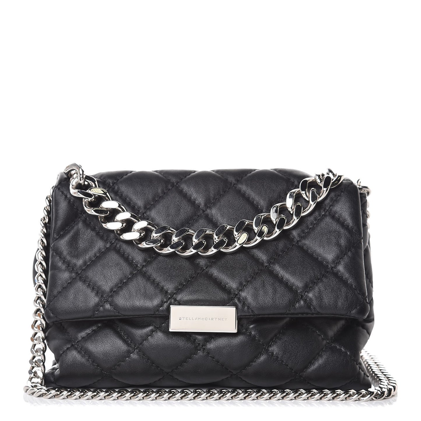 Faux Leather Quilted Small Bex Flap Shoulder Bag Black