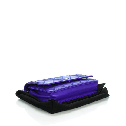Chanel Calfskin Quilted Fancy CC Wallet On Chain WOC Blue 4 of 8