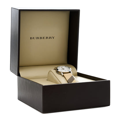 Burberry Stainless Steel Calfskin 28mm Heritage Nova Check Quartz Watch BU1387 5 of 5