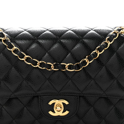 Chanel Caviar Quilted Medium Double Flap Black 8 of 13