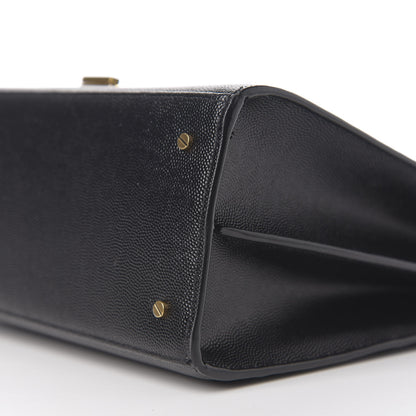 Saint Laurent Grain de Poudre Medium Classic Monogram Cassandra Top Handle Black Rouge Legion 8 of 9