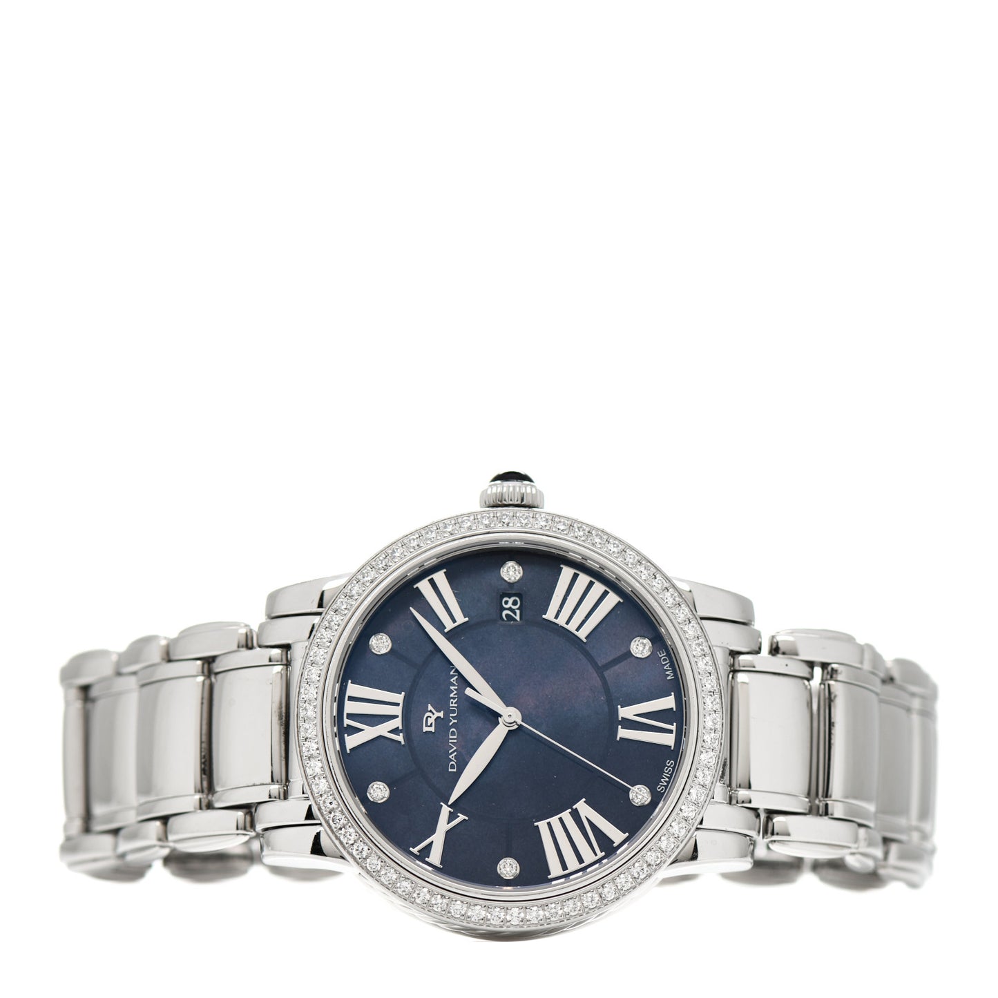Stainless Steel Diamond Bezel 38mm Classic Quartz Watch Black