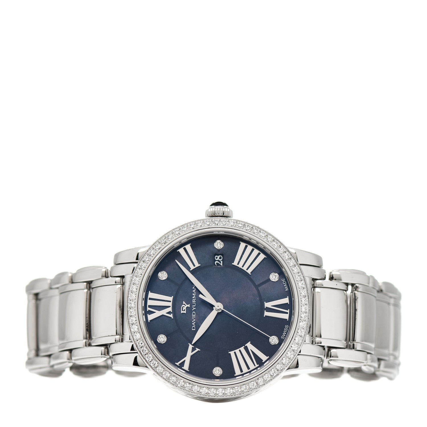 David Yurman Stainless Steel Diamond Bezel 38mm Classic Quartz Watch Black 2 of 4