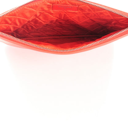 Chanel Calfskin Patent Quilted Medium Cosmetic Case Red 5 of 7