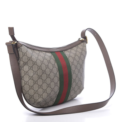 Gucci GG Supreme Monogram Web Small Ophidia Half Moon Hobo Brown 3 of 10