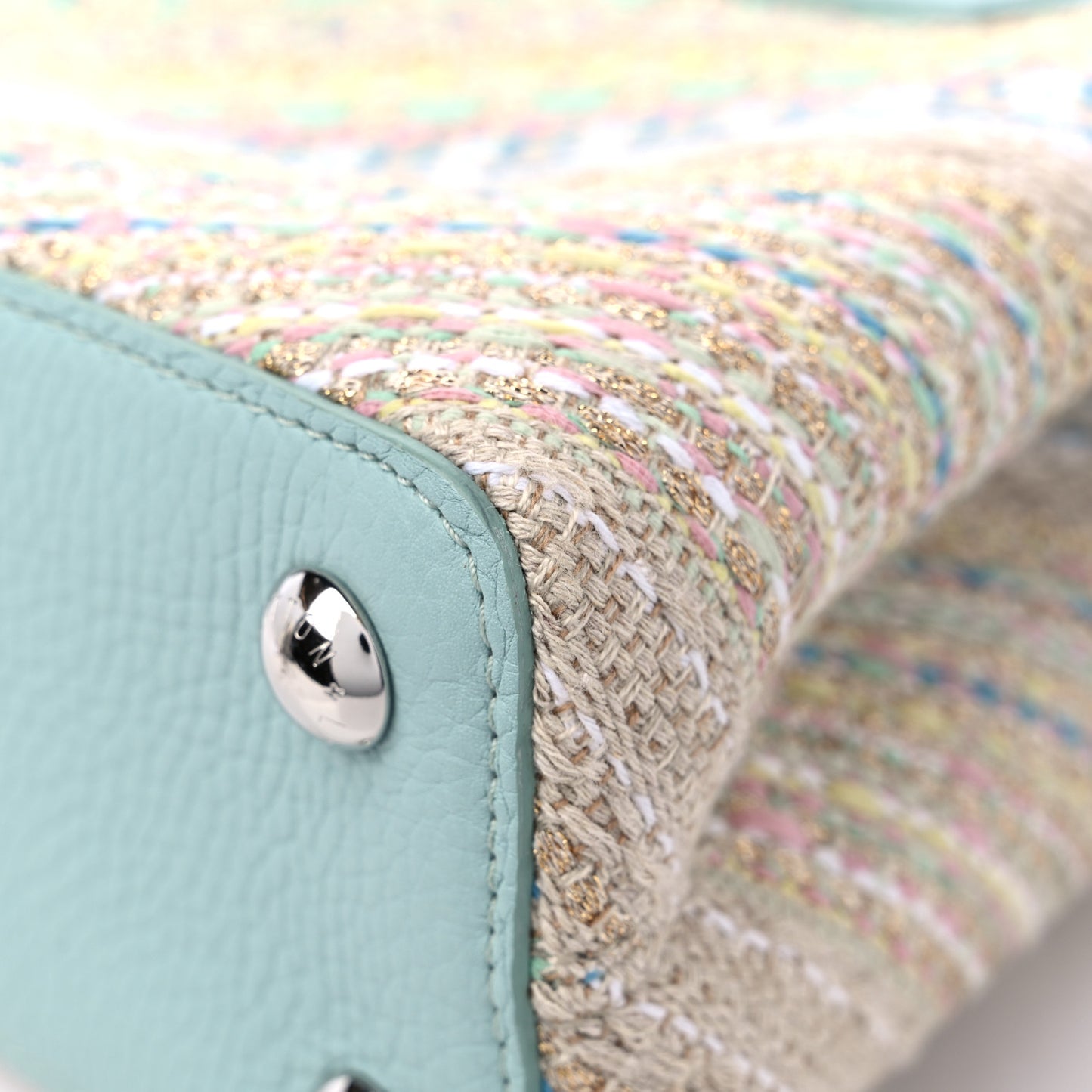 Tweed Taurillon Capucines BB Multicolor Light Blue