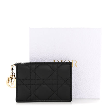 Christian Dior Lambskin Cannage Mini Lady Dior Wallet Black 9 of 9