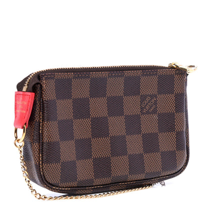 Louis Vuitton Damier Ebene 2019 Christmas Animation Mini Pochette Accessories Red 2 of 4