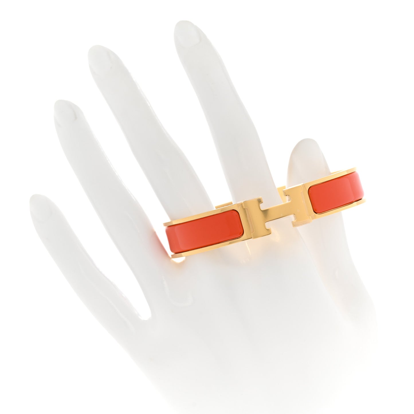 Enamel Narrow Clic Clac H Bracelet GM Orange Fruite