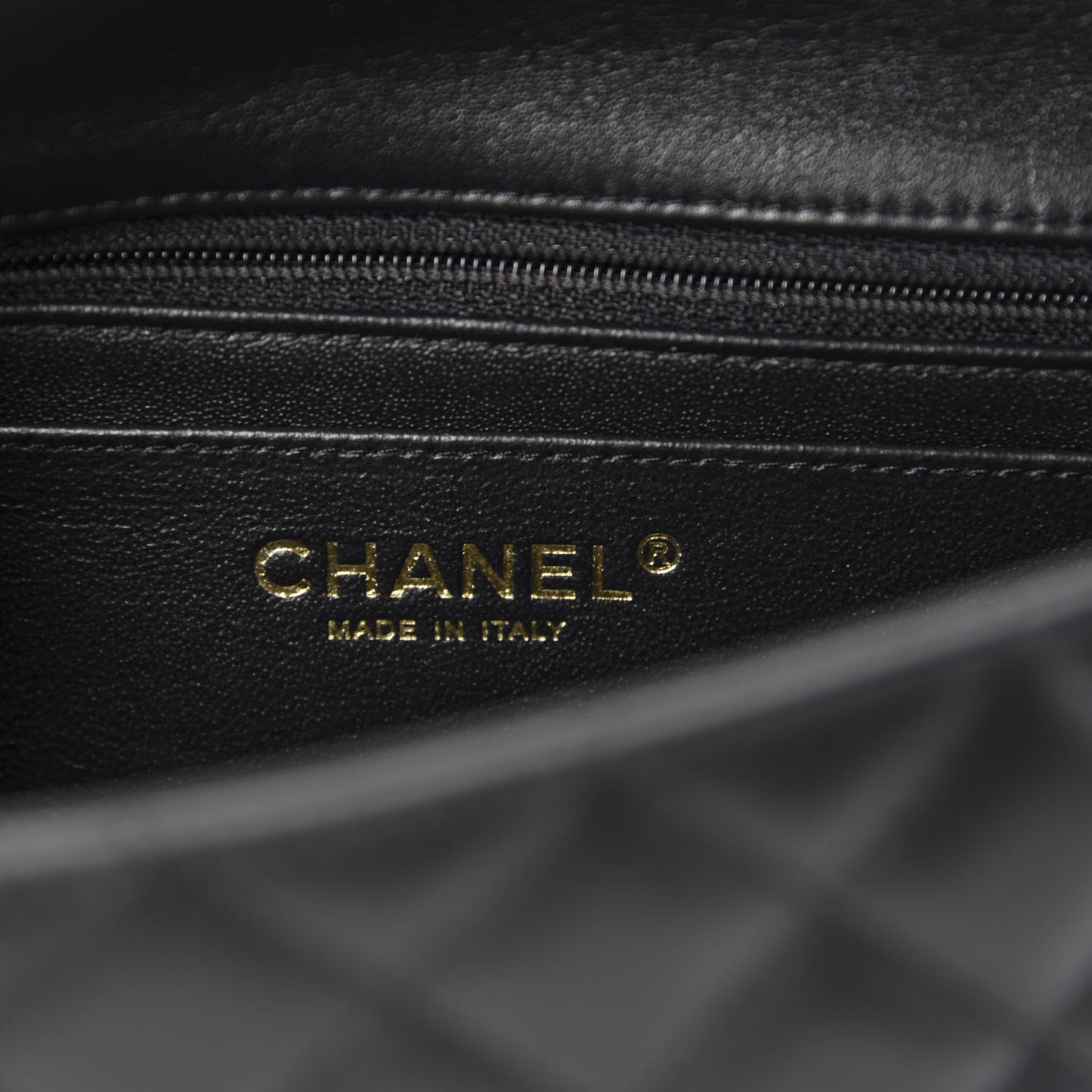 Lambskin Quilted Mini Rectangular Flap Black