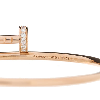 Cartier 18K Pink Gold Diamond Small Juste Un Clou Bracelet 15 3 of 6