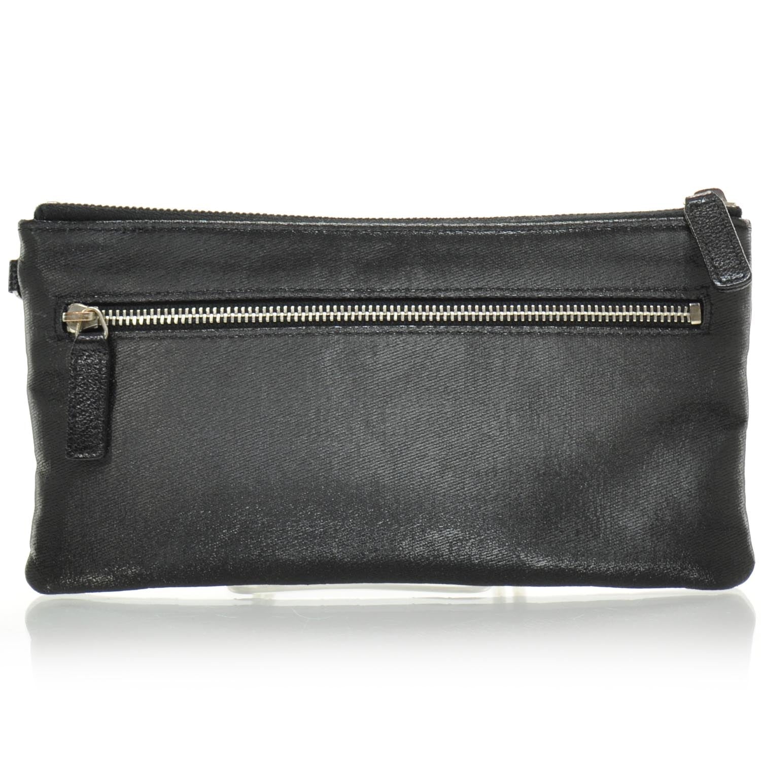 Chanel Coated Canvas Quilted Cosmetic Pouch Black 2 of 7
