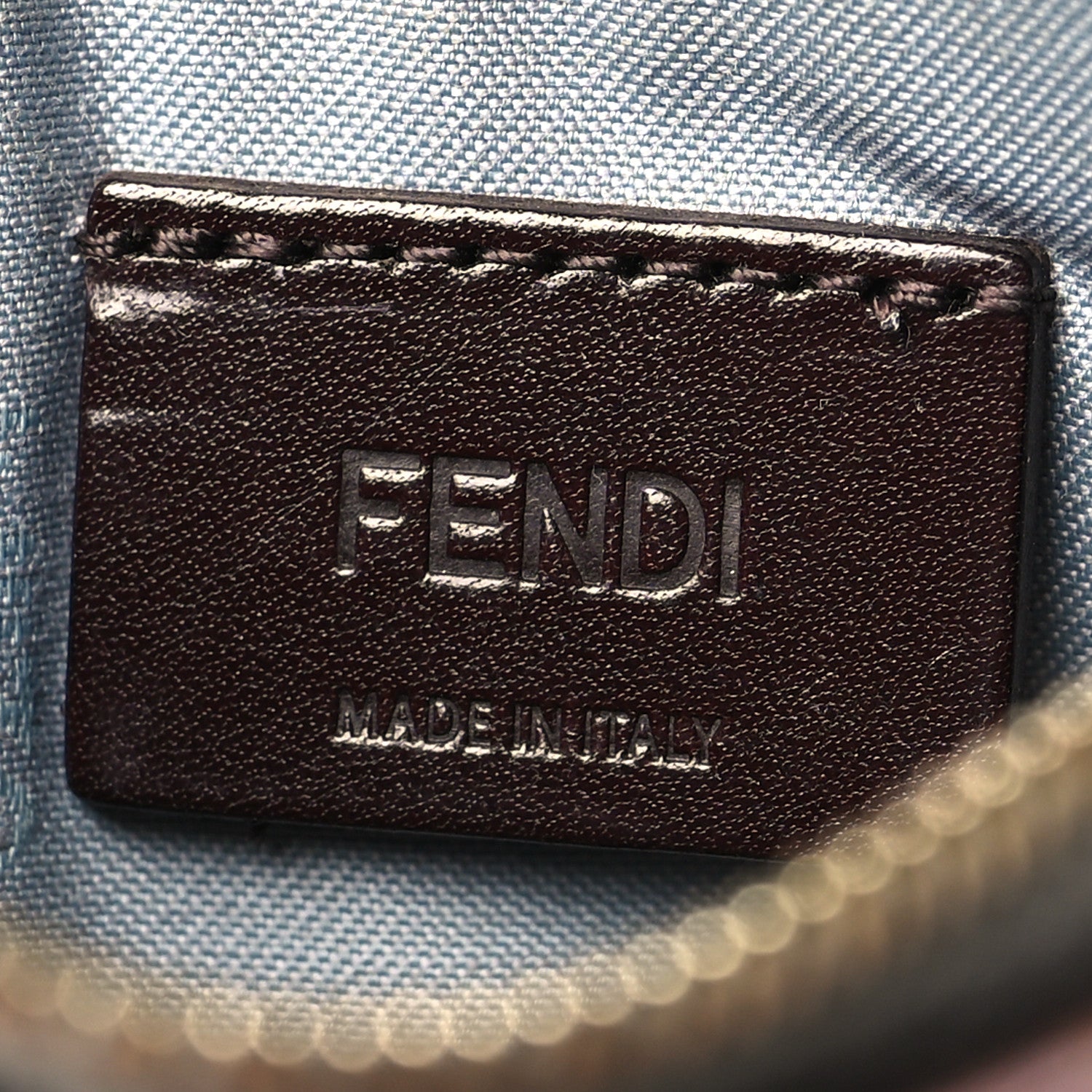 Fendi Vitello Elite Monster Eyes Studded Zip Pouch Ghiaccio Black Multicolor 6 of 10