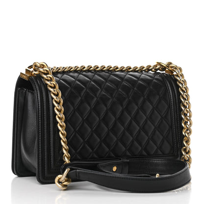 Chanel Lambskin Quilted Medium Boy Flap Black 3 of 11