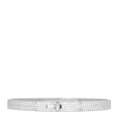 Hermes 18K White Gold Diamond Kelly Full Pave Bracelet SH 1 of 5