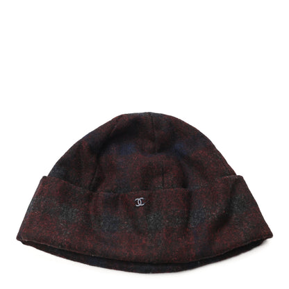 Chanel Alpaca CC Beanie M Red Blue Grey 1 of 4