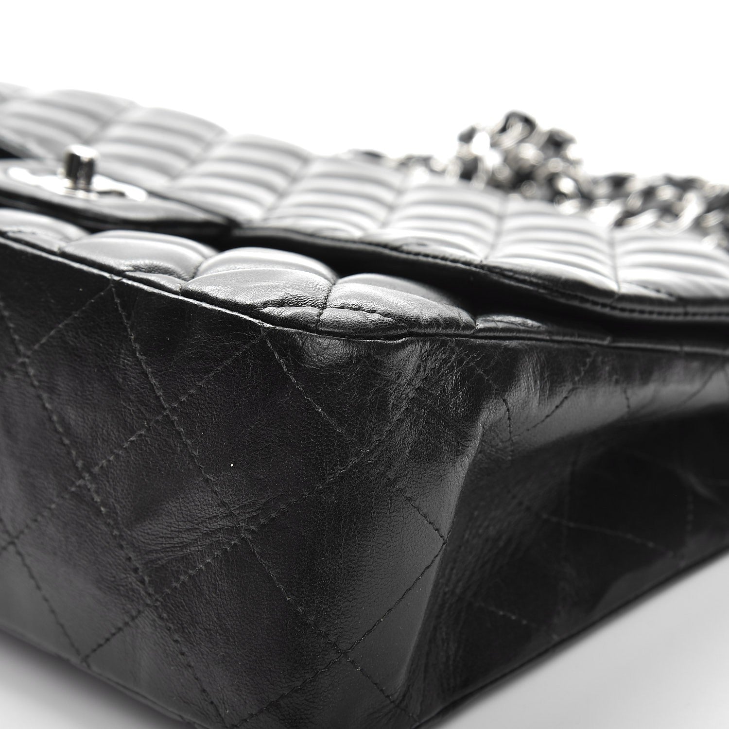 Chanel Lambskin Quilted Jumbo Single Flap Black 11 of 12