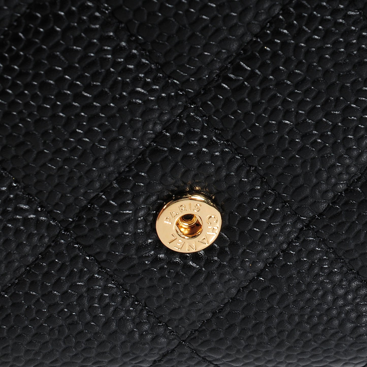 Caviar Quilted Large Flap Wallet Black