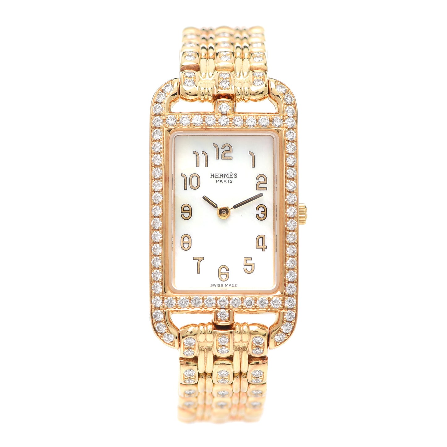18K Yellow Gold Diamond Mother of Pearl 20mm Nantucket Quartz Watch
