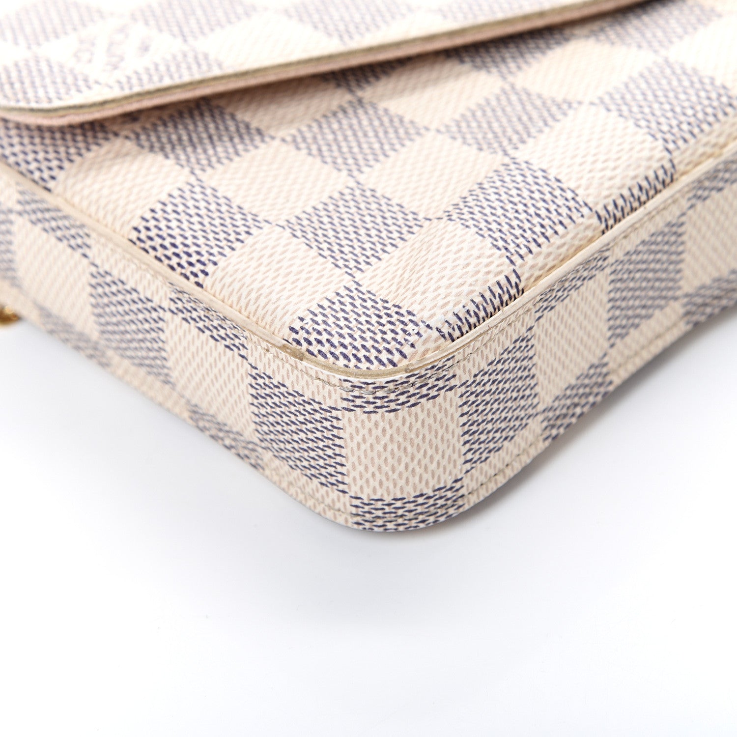 Louis Vuitton Damier Azur Pochette Felicie Chain Wallet Rose Ballerine 9 of 24