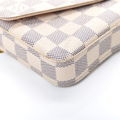 Louis Vuitton Damier Azur Pochette Felicie Chain Wallet Rose Ballerine 9 of 24