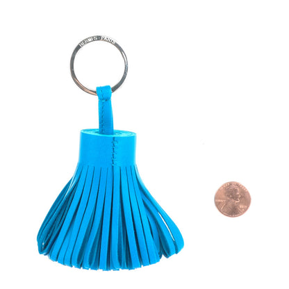 Hermes Lambskin Carmen Tassel Key Holder Bleu Zanzibar 2 of 3