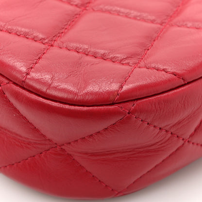 Chanel Crumpled Calfskin Quilted Braided CC Small Hobo Red 14 of 16