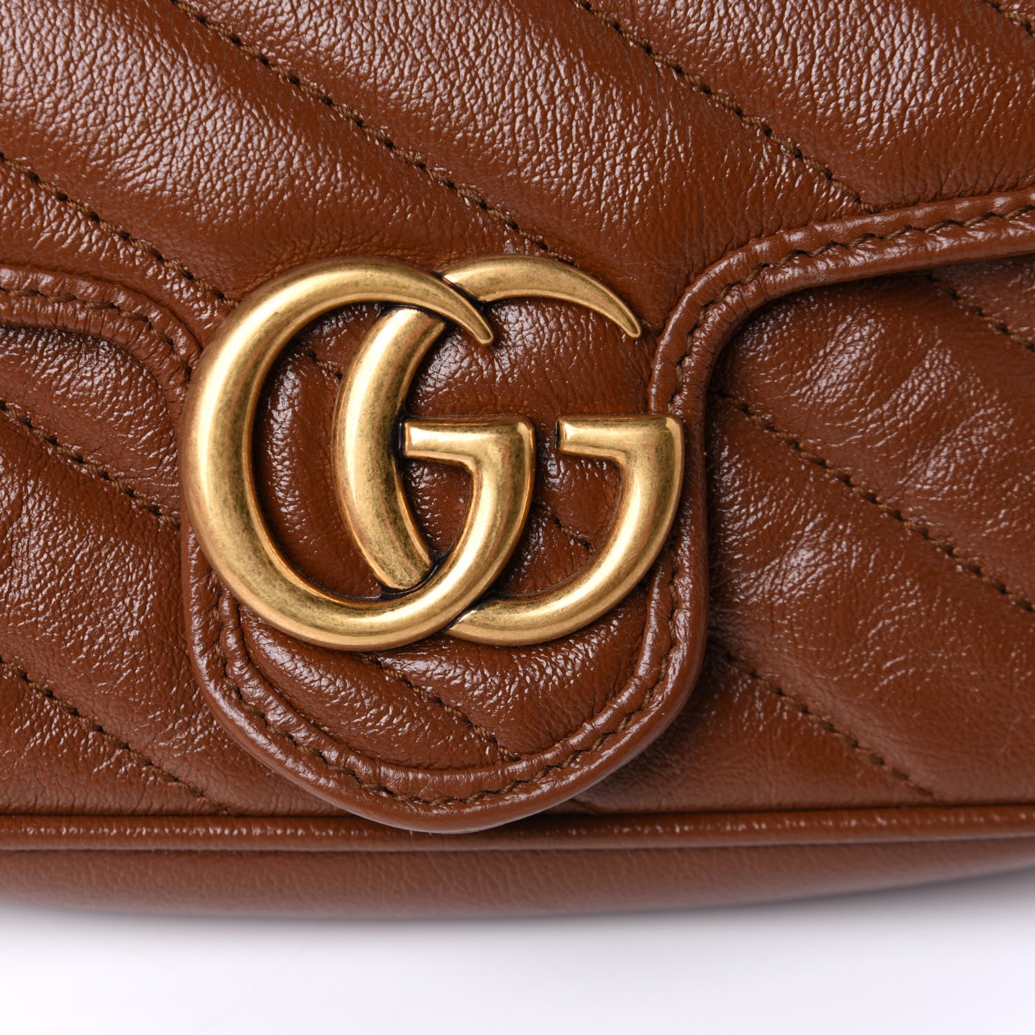 Gucci Azalea Calfskin Matelasse Diagonal Super Mini GG Marmont Shoulder Bag Cuir 10 of 13