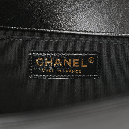 Chanel Metallic Glazed Calfskin Medium Boy Flap Black Gold 6 of 13