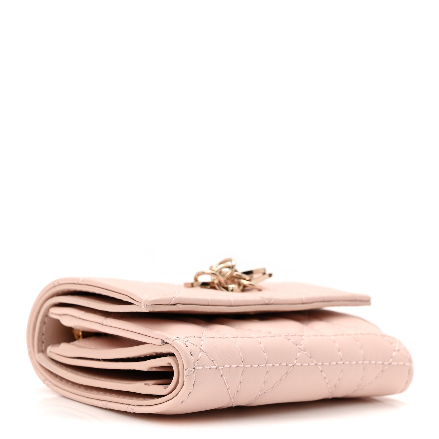 Christian Dior Lambskin Cannage My Dior Veronia Wallet Powder Pink 4 of 8