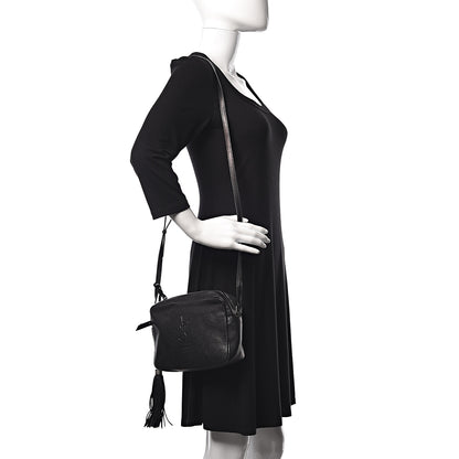 Saint Laurent Calfskin Monogram Small Lou Camera Bag Black 2 of 18