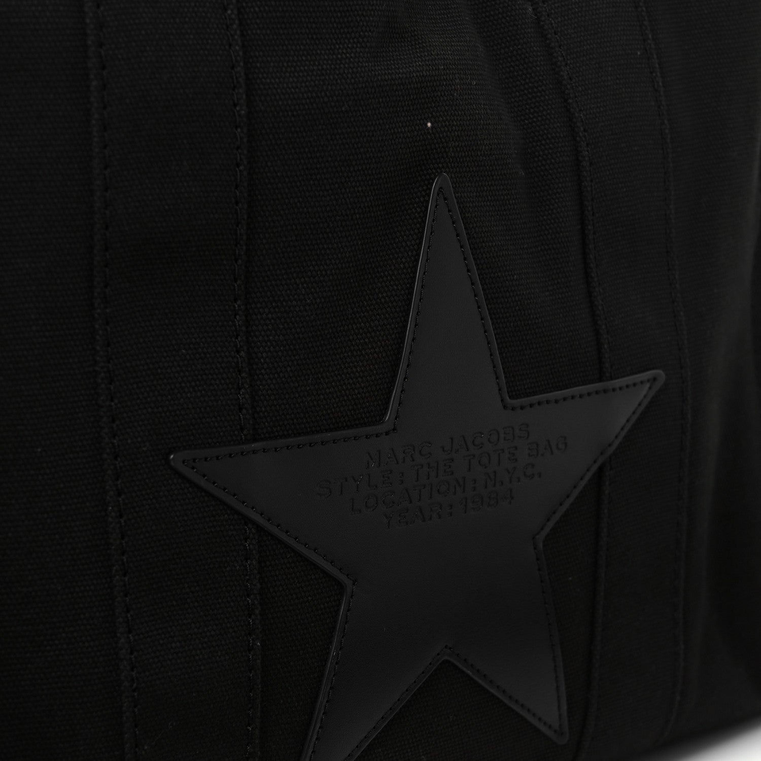 Marc Jacobs Canvas Embroidered Medium The Star Tote Bag Black 8 of 11